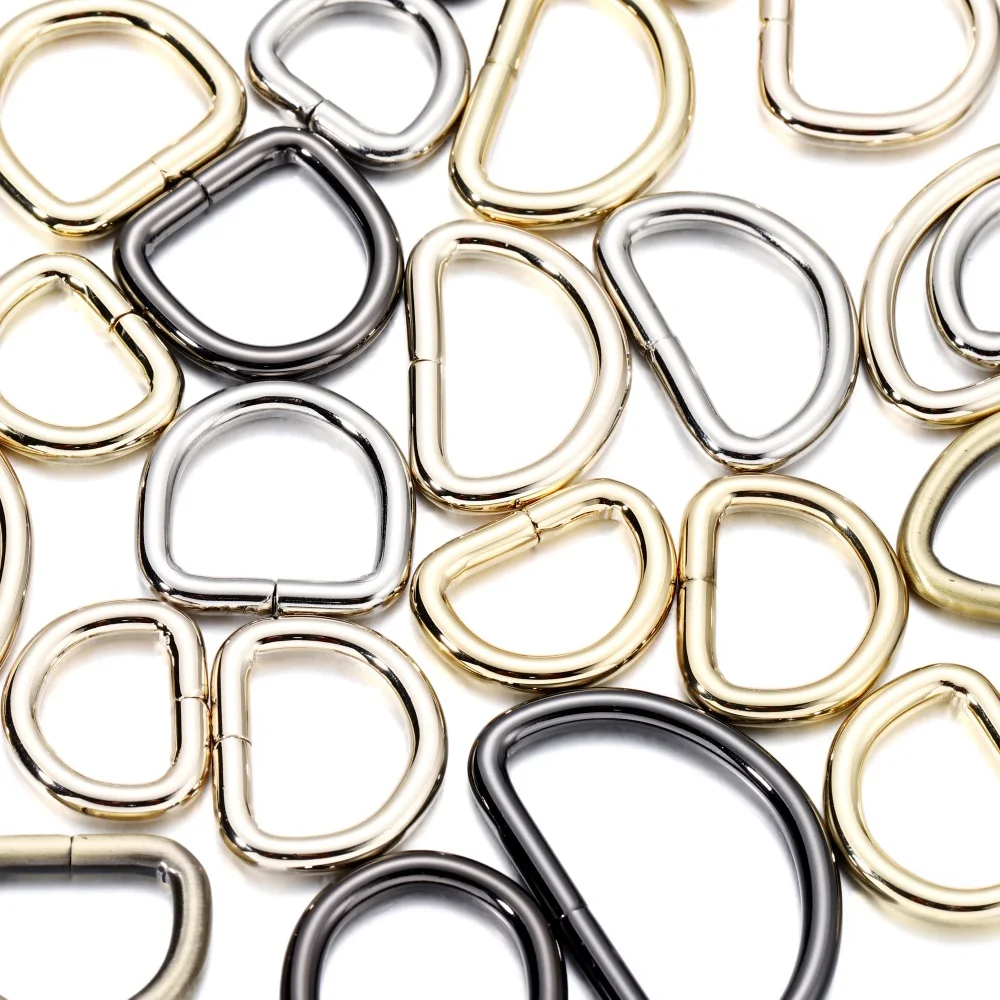 5 шт./лот металлическая D Кольцо Регулируемая пряжка Карабин брелок для ключей
