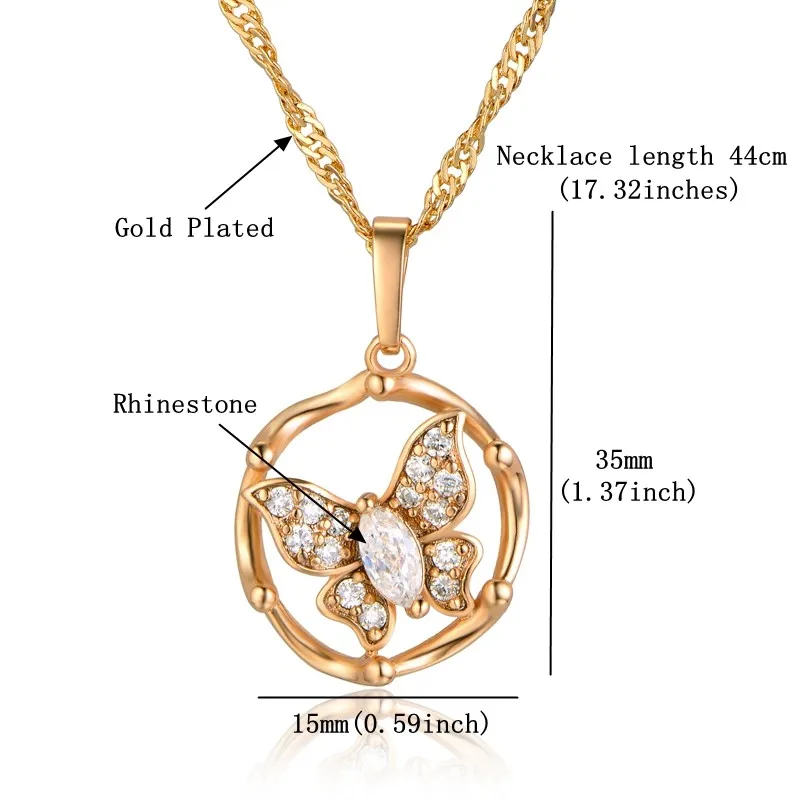 Женское Ожерелье с милой бабочкой ожерелье золотого цвета кубическим цирконием