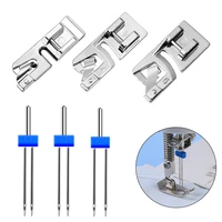 imzay 346cm sewing machine presser foot set and sewing machine needles double twin needles for most household sewing machine