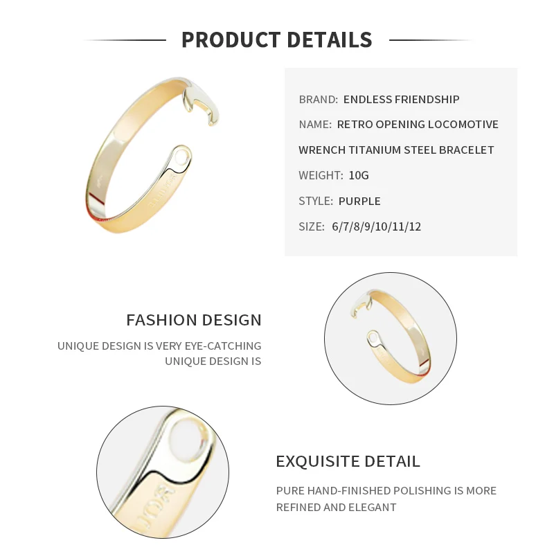 HOMOD ретро ностальгия механический ключ черный браслет из нержавеющей стали