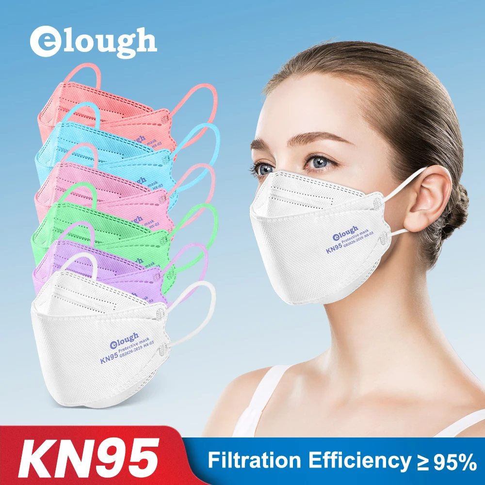 Elough 4 слоя FFP2 маски микс Цветной рыбы KN95 FFP2Mask CE взрослых Mascarilla FPP2 Homologada негра Resauble