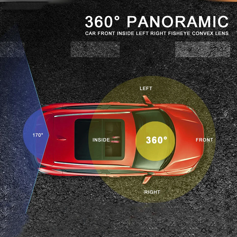 Панорамный видеорегистратор с углом обзора 360 градусов Автомобильный Wi Fi и