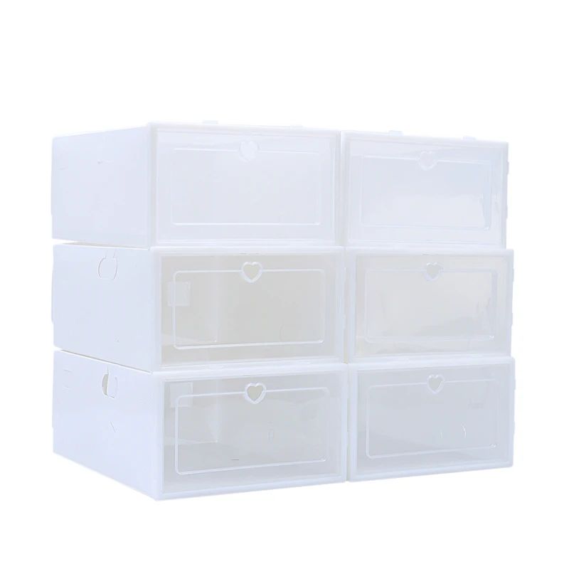 6 шт. прочные пластиковые обувные коробки флип бокс для обуви утолщенный