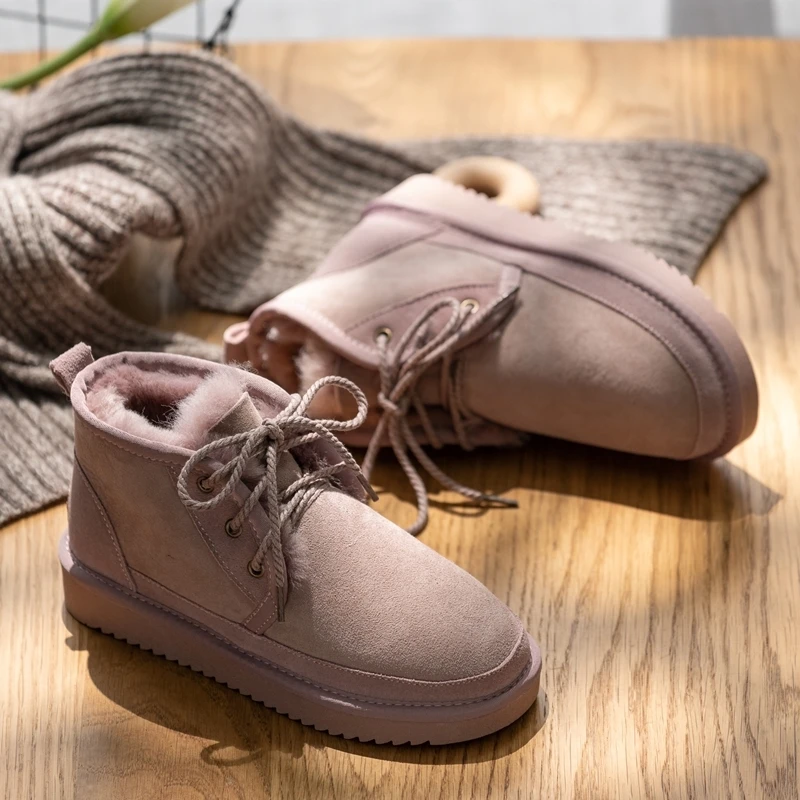 Женские зимние ботинки из натуральной кожи с 2021 натуральным мехом | Обувь