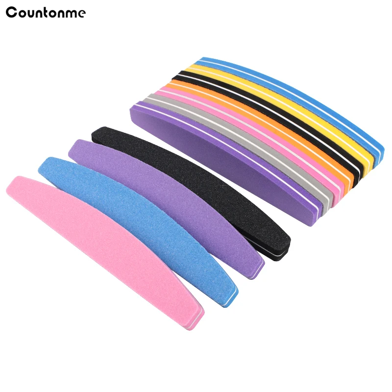 

2/5/10Pcs Colorful Sponge Nail Art Files 100/180 Boat Double Sided lime a ongle professionel Emery Board Manicure Buffer Block