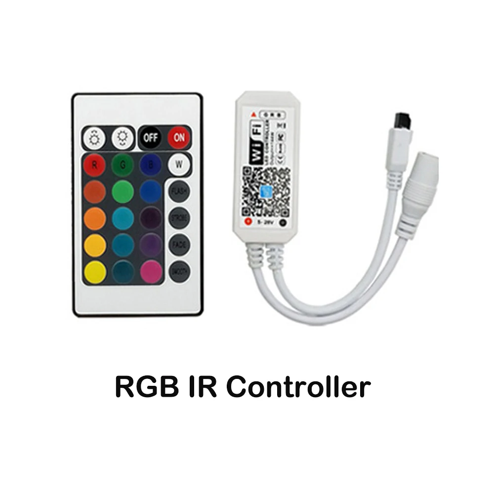 IR 24key RGB WIFI WiFi беспроводной светодиодный смарт-контроллер для 2835 5050 Светодиодный светильник полоски бесплатное приложение работает с системой Android и IOS мобильный телефон - Цвет: IR 24key RGB WIFI
