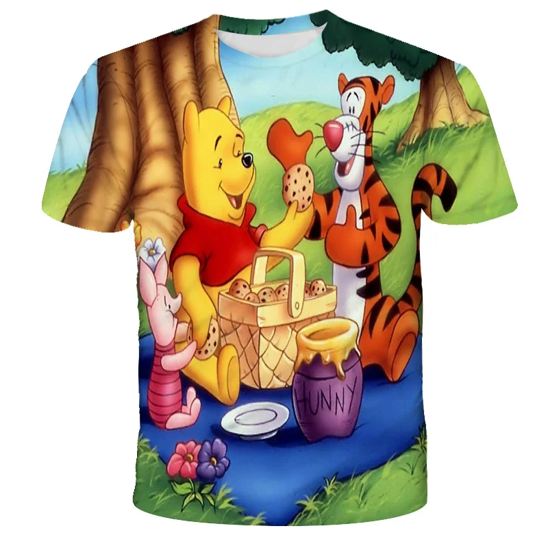 

4-14 years old children's 3D T-shirt boys and girls cute bear Harajuku fashion printed T-shirt 2020 summer children's T-shirt