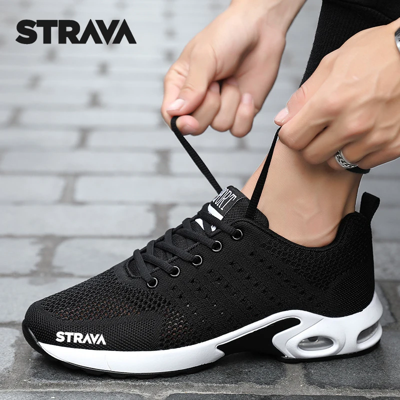 

Беговые кроссовки на воздушной подушке, летние дышащие сетчатые мужские кроссовки с вырезами, Мужская Спортивная повседневная обувь для пу...