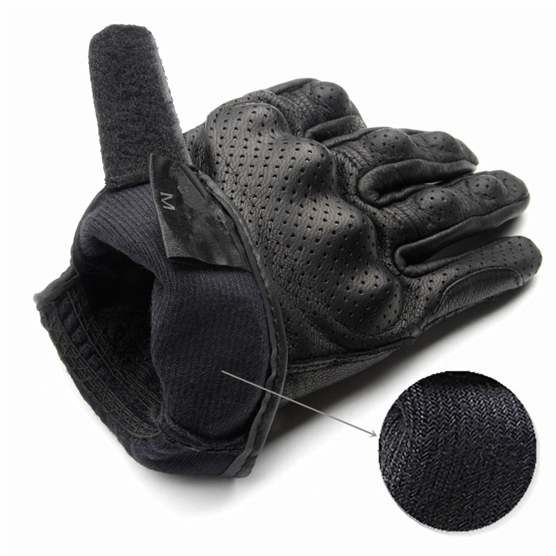 Перчатки мужские кожаные водонепроницаемые гоночные митенки с закрытыми