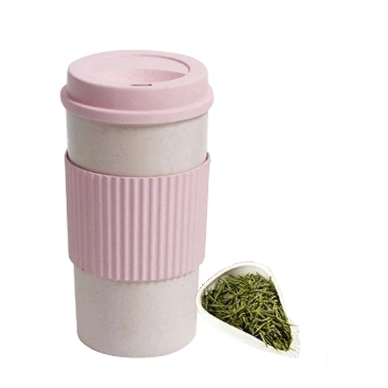 1 шт. портативные круглые кофейные кружки пшеничная солома пластиковые чайные