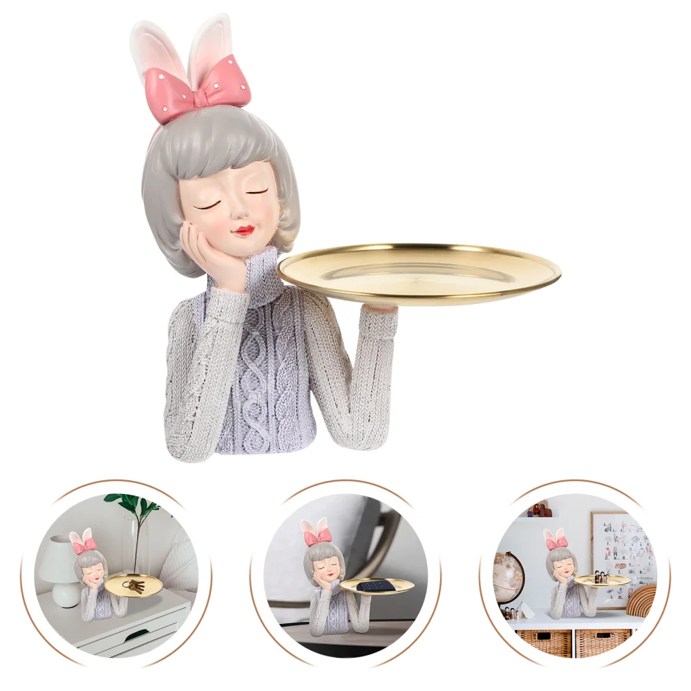 

1Pc Desktop Craft Ornament Novel Girl Key Plate Indoor Scene Adornment