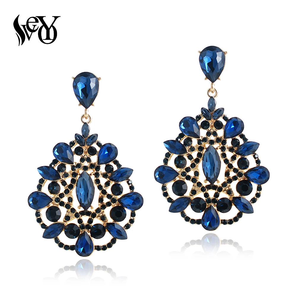 

VEYO Hyperbole Hollow Crystal Drop Earrings Elegant Wedding Party Earrings For Women Fashion Jewelry Gift New