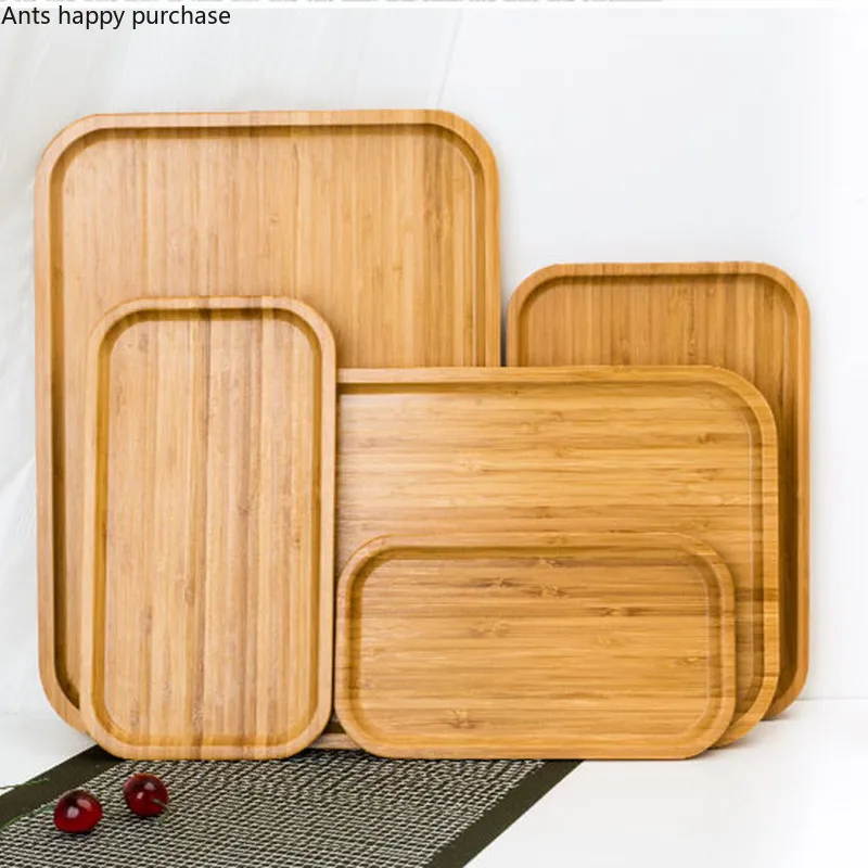 Китайский бамбуковый прямоугольный поднос для хранения бытовой чая гостиницы KTV