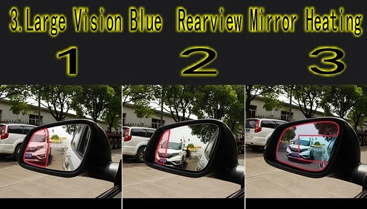 QDAEROHIVE For Tesla Model X S 3 Large Vision Blue Car Rearview Mirror Heating Modified Wide-Angle Reversing Lens images - 6