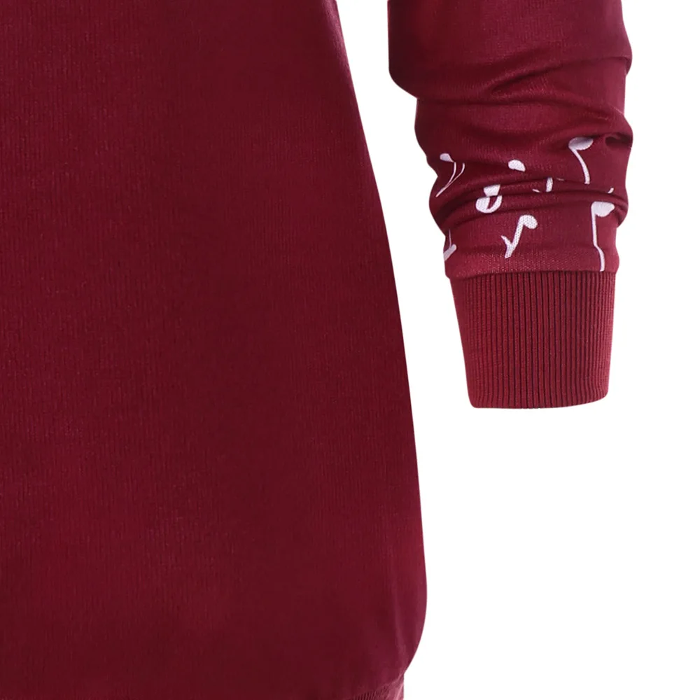 ROSEGAL/Рождественская Толстовка размера плюс с принтом снеговика музыкальных нот