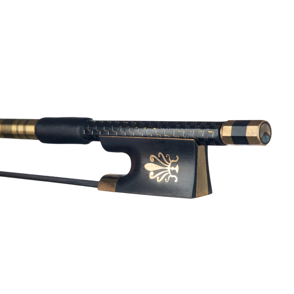 Улучшенный 4/4 скрипки Лук золотой Шелковый плетеный углеродного волокна лук