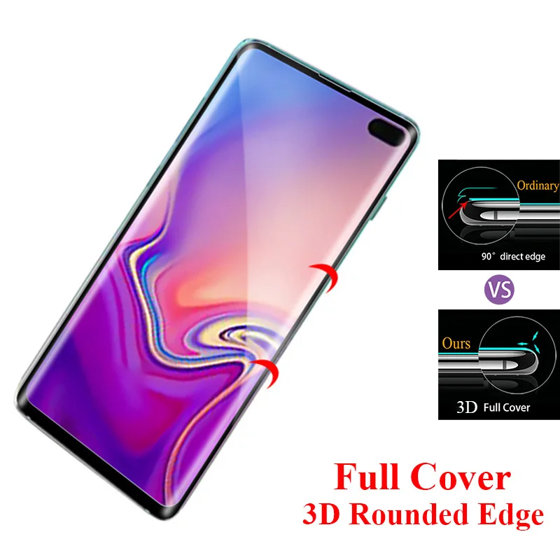 3D Tempered Glass on for Samsung Galaxy s10 plus s10e Protective glas s10plus s 10 lite 10plus 10s screen protector sheet armor | Мобильные