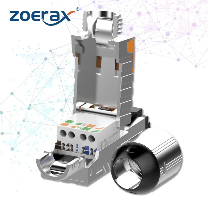 Соединитель кабеля Ethernet ZoeRax Cat8 RJ45 металлический инструмент простой разъем для
