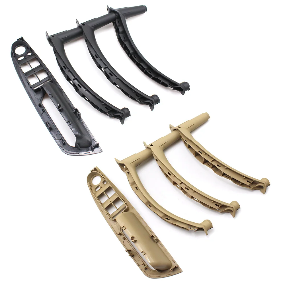 

Car accessories Beige Black Car left Right Interior inner Door Armrest Handle Inner Panel Pull Trim Cover For BMW E70 E71 X5 X6