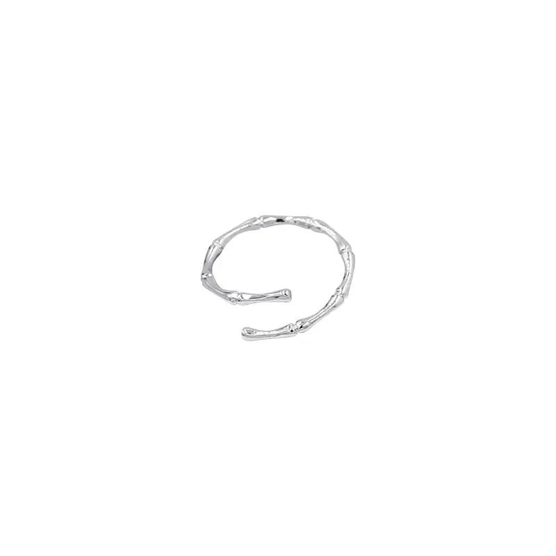 

HE-81 Simple bamboo ring female joint ring opening adjustable tail ring cold wind Japanese and Korean design hand ornaments