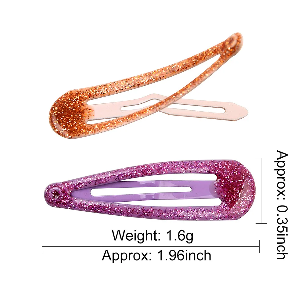 20pcs/lot Baby Girls Snap Hair Clip for Children Kids Pins Color Glitter Hairpin Women Accessories Cute Metal Barrette | Аксессуары для