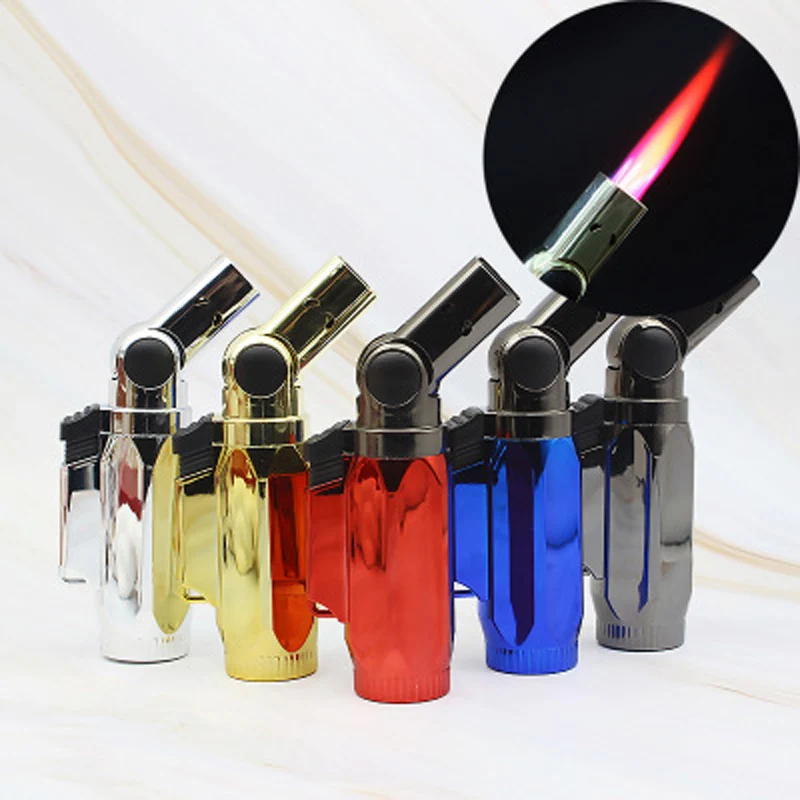 Красная зажигалка с пламенем ветрозащитная Зажигалка для сигар турбо струйные