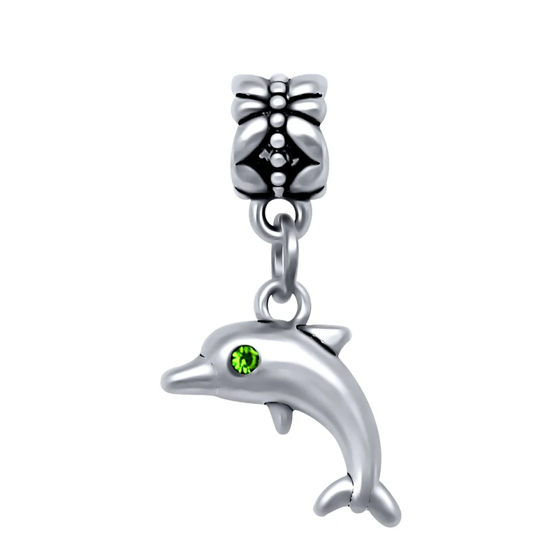 Модная подвеска в виде дельфина с кристаллами глаз подходит для браслетов Pandora