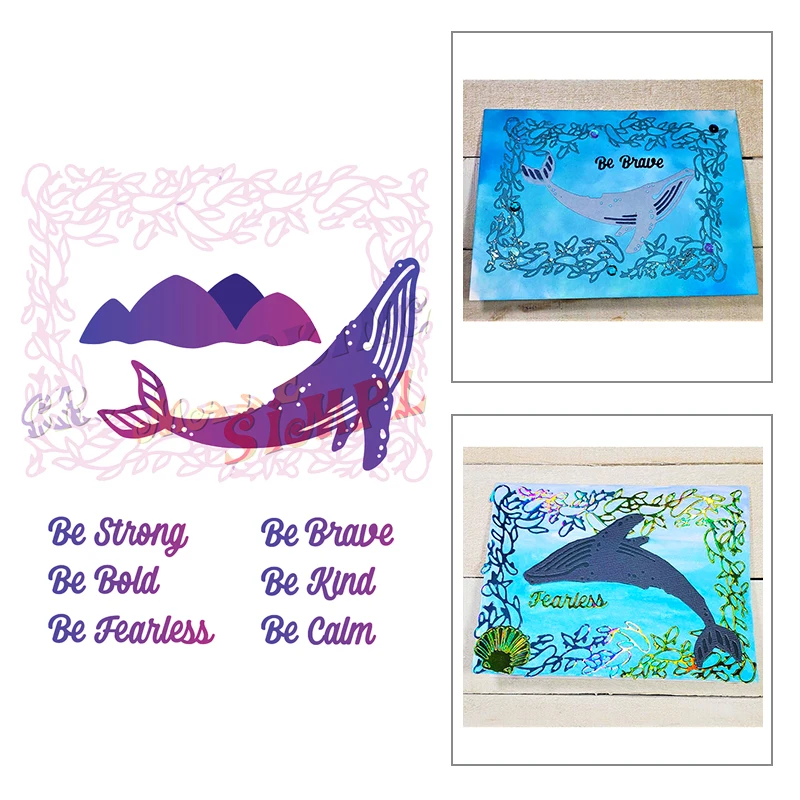

2021 New Frame Corner Whale Metal Cutting Dies For Craft Making Paper Decoration Greeting Card Background Scrapbooking No Stamps