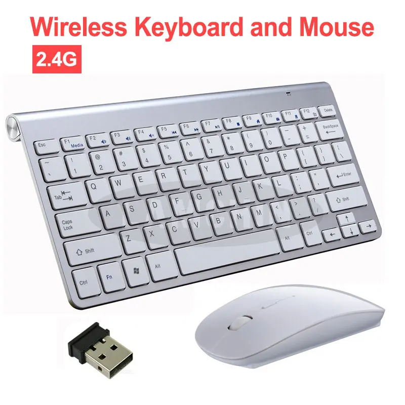 

Wireless Keyboard and Mouse Combos Set For Notebook Laptop Mac Desktop PC 2.4G Mini Flimsy Multimedia Keyboard and Mouse