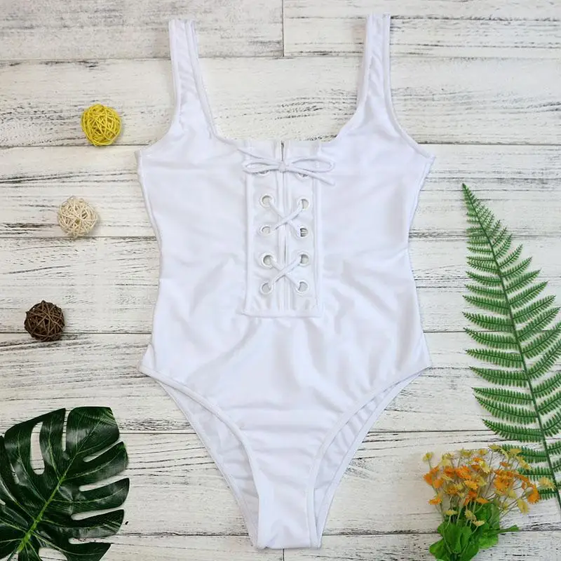 

Summer Sexy Ladies Swimwear Chest Strap One Piece Push Up Tube Top Suspenders Bikini Cross strap slim-fit simple bathing suit