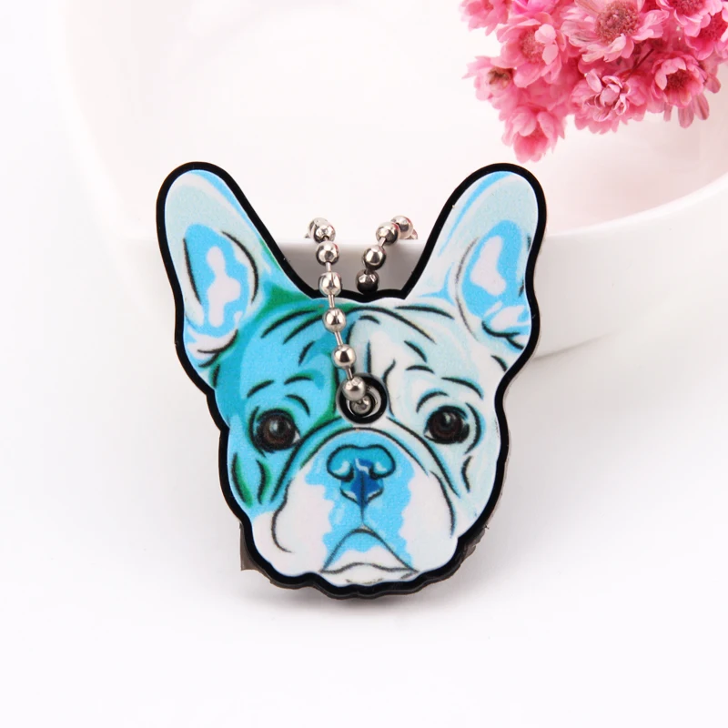 Cartoon Anime Cute Key Cover Cap Silicone Mickey Stitch Bear Keychain Women Gift Owl Porte Clef Minne Key Chain - Цвет: B04