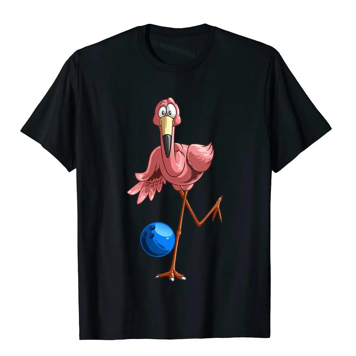 

Womens Cool Bowling Flamingo Funny Shorebirds Lover Player T-Shirt Tops Tees New Arrival Printing Cotton Male Top T-Shirts