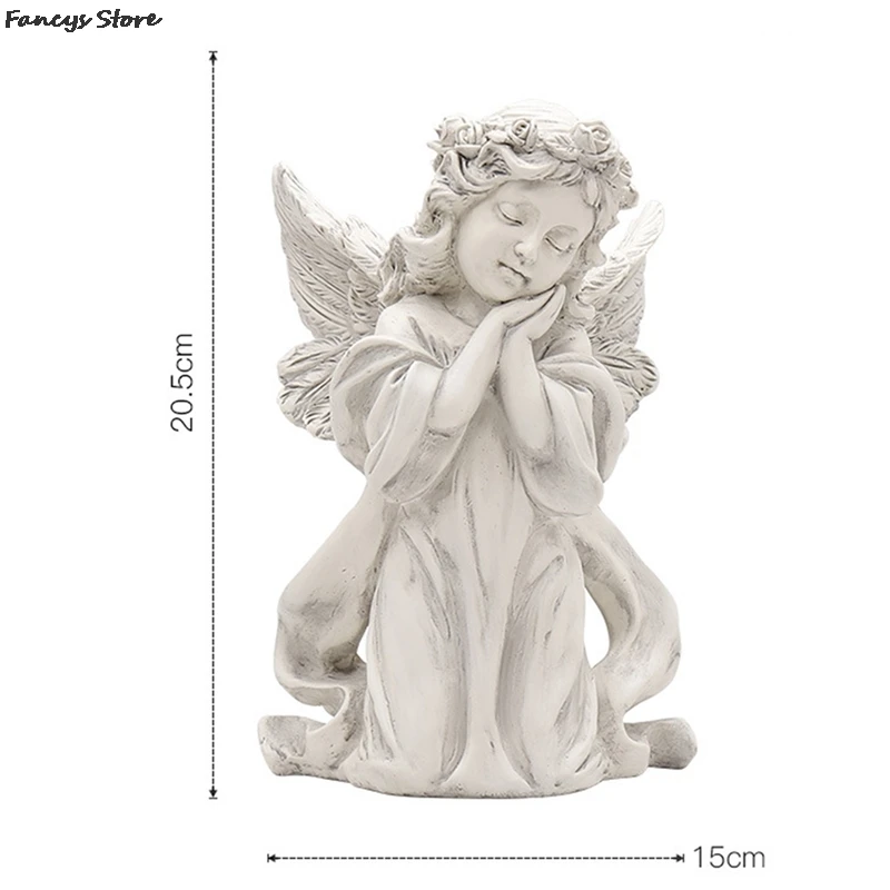 

Cute Angels Angels Statues Miniatures Retro Outdoor Garden Nordic European Resin Wing White Angel Figurines Praying Cherub
