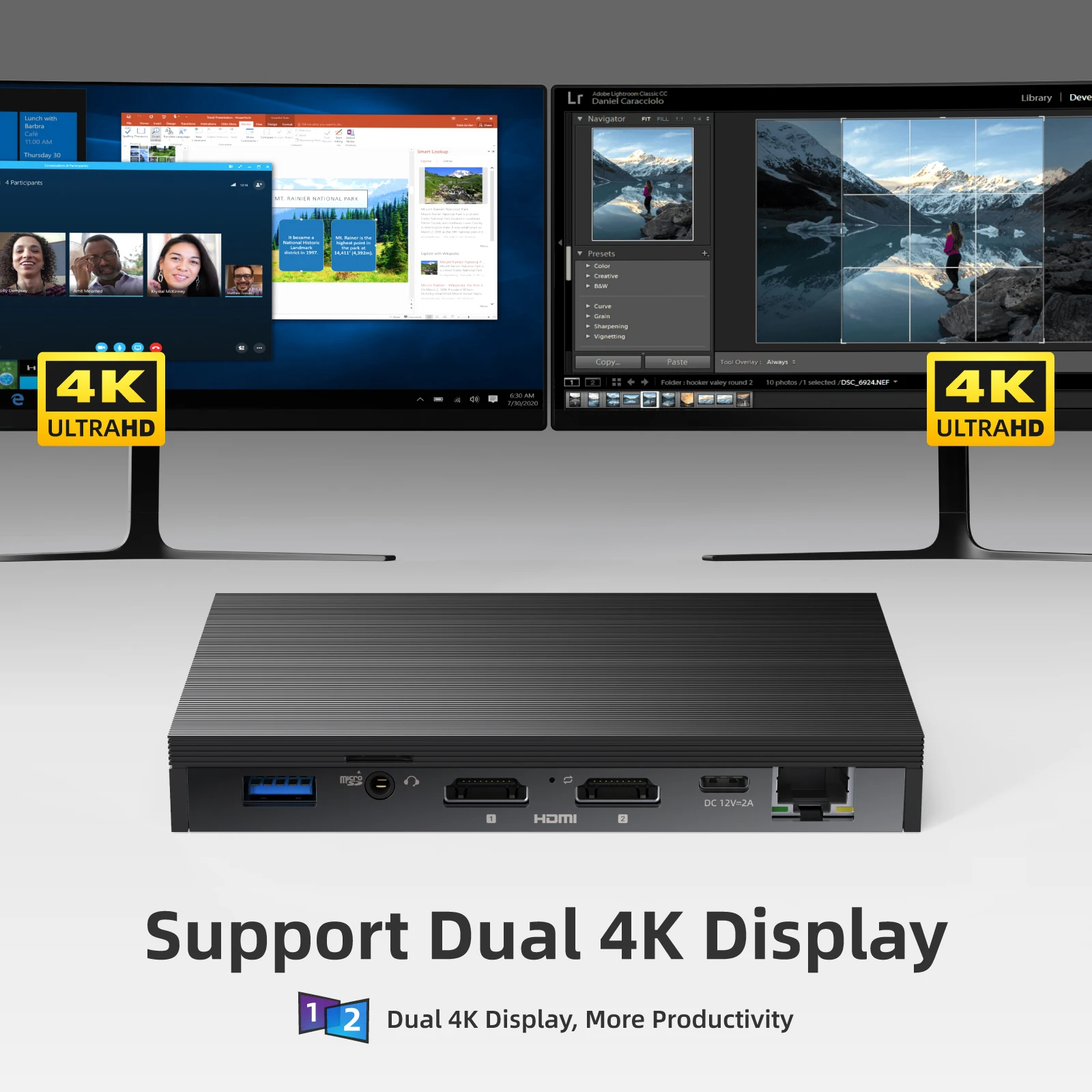 Карманный мини-ПК MeLE 4K Intel Celeron J4125 4 ядра 8 Гб DDR4 128 ГБ eMMC Windows 10 Pro безвентиляторный 2