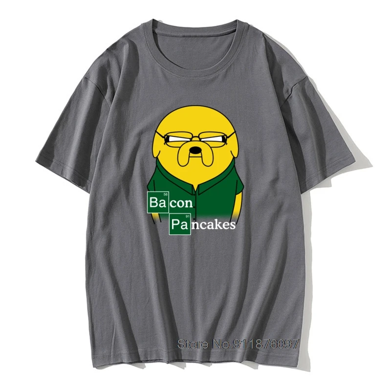 

Breaking Bad Bacon Pancakes T Shirts Adventure Time Jake And Finn Cartoon Autumn Tops & Tees Discount Cotton Tshirt Men