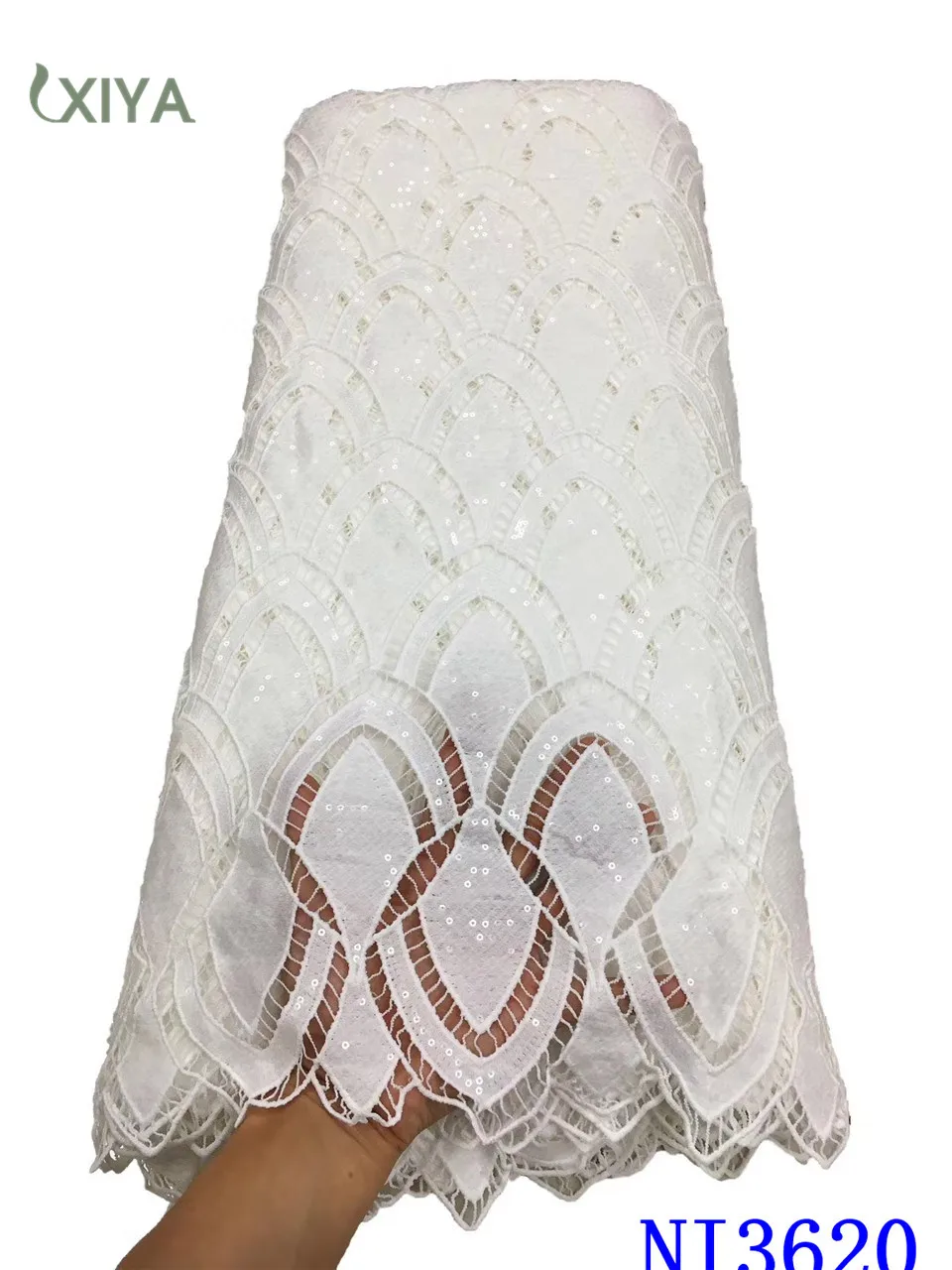 High Quality Nigerian Milk Silk Lace Fabric Latest Embroidered Cord African Guipure for Wedding Dress NI3620 | Дом и сад