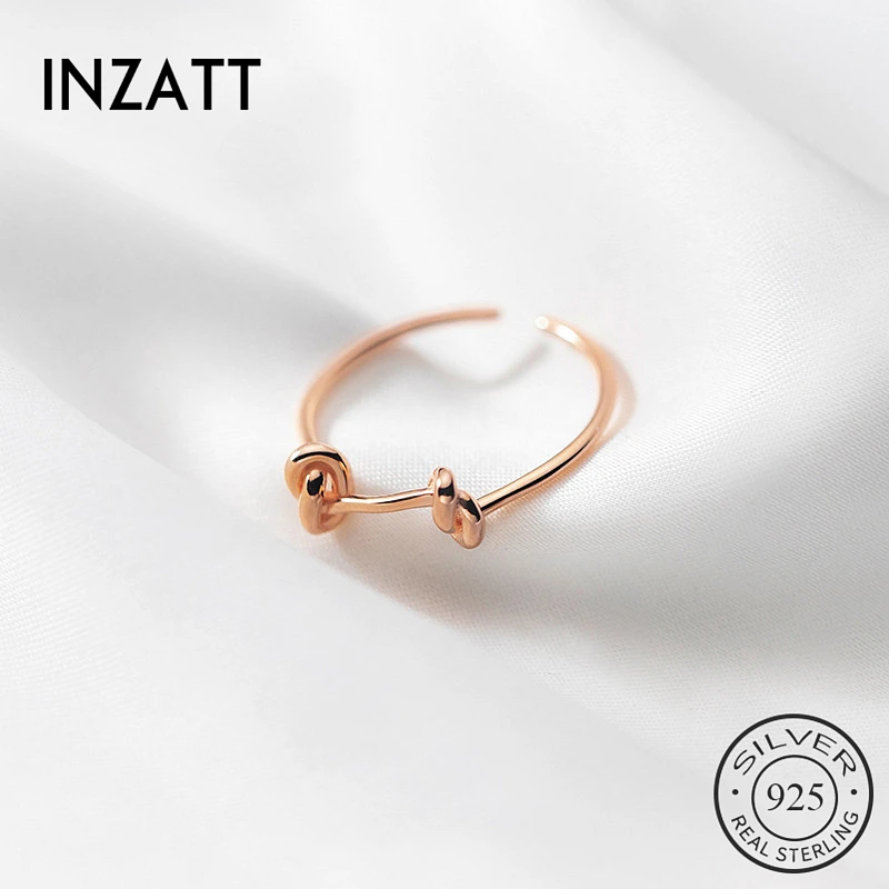 

INZATT реальные 925 пробы серебристый неправильной формы узел Регулируемые кольца для мода для женщин, хорошее ювелирное изделие, в стиле "хип-х...