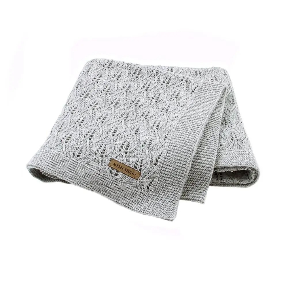 Детское Хлопковое одеяло однотонное трикотажное покрывало для новорожденных