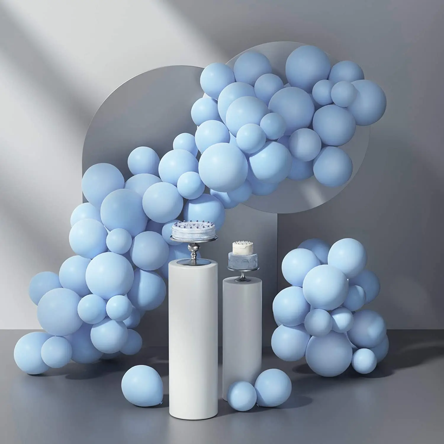 Kit de arco de guirnalda de globos de l&aacute;tex de 80 piezas para decoraci&oacute;n de boda, Macaron, globos azules para Baby Shower, decoraciones para fiesta de cumplea&ntilde;os, ni&ntilde;os-0
