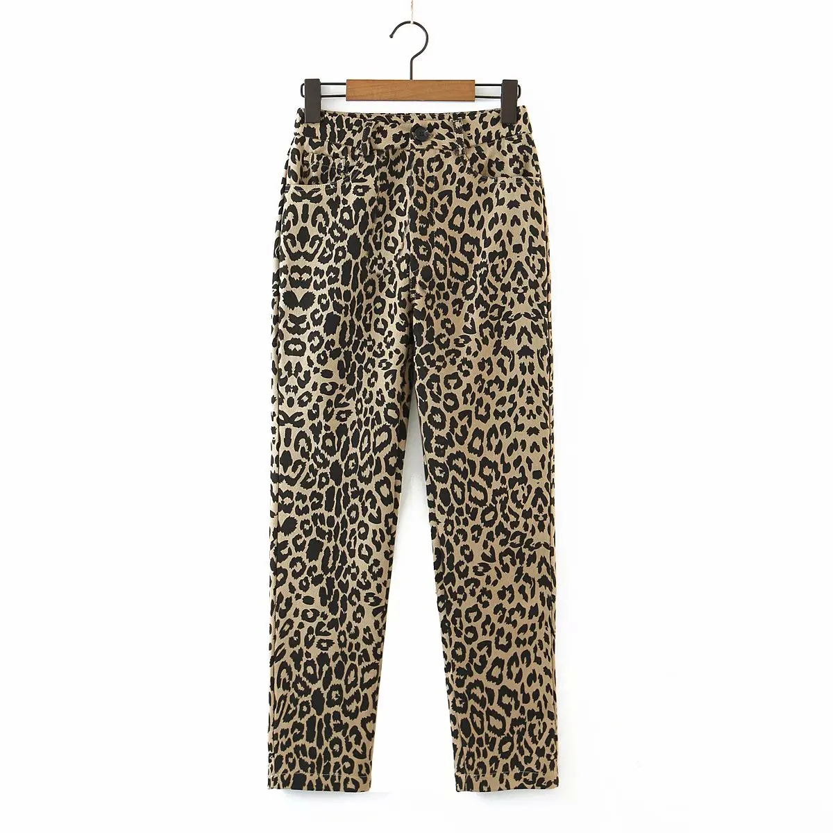 

Vintage jeans woman high waist streetwear skinny jeans women leopard jeans skinny brown pants leopard animal print