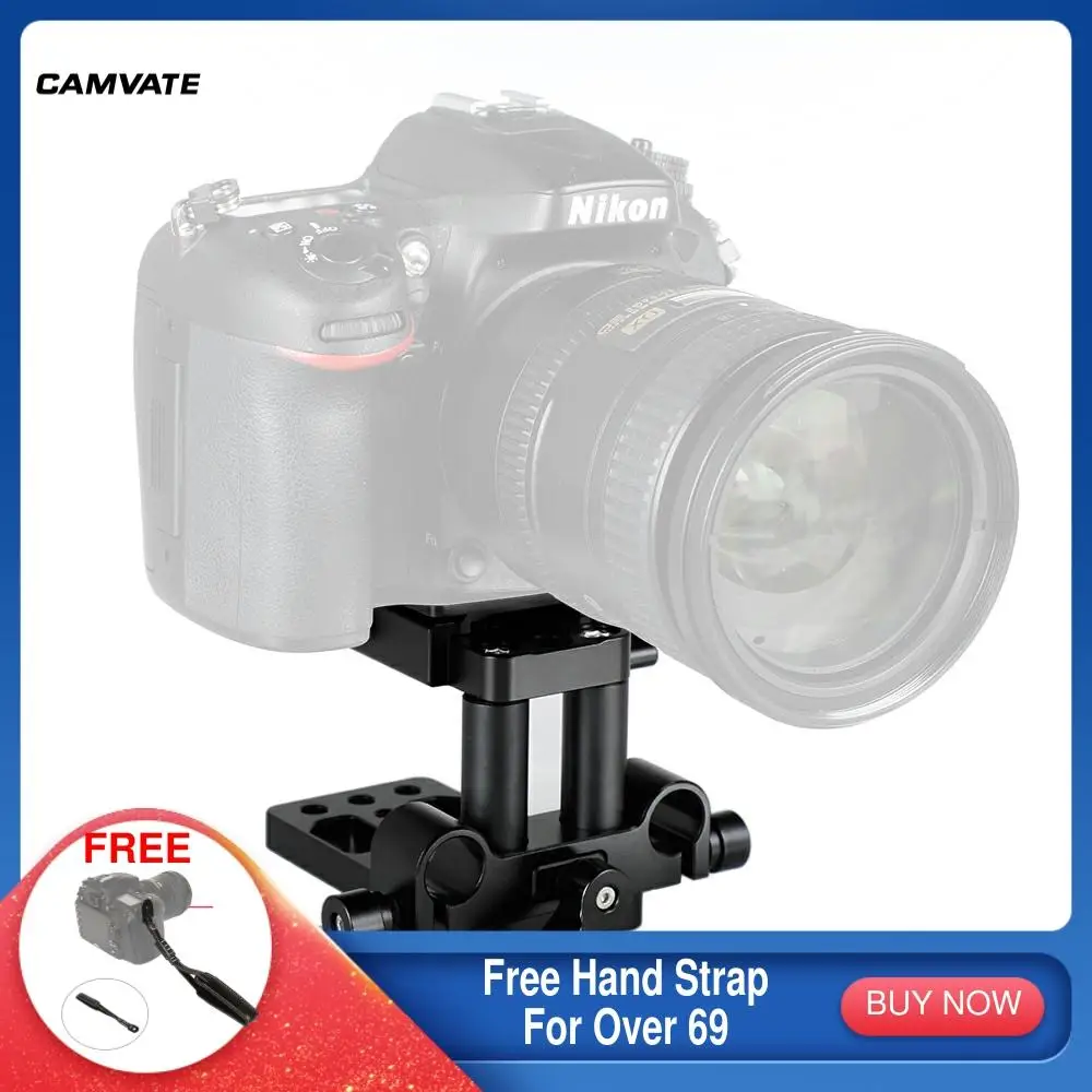 

CAMVATE AARCA Swiss Style QR Receiver Adapter With Sliding Plate & Tripod Mounting Plate&15mm LWS Dual Rod Clamp & Vertical Port
