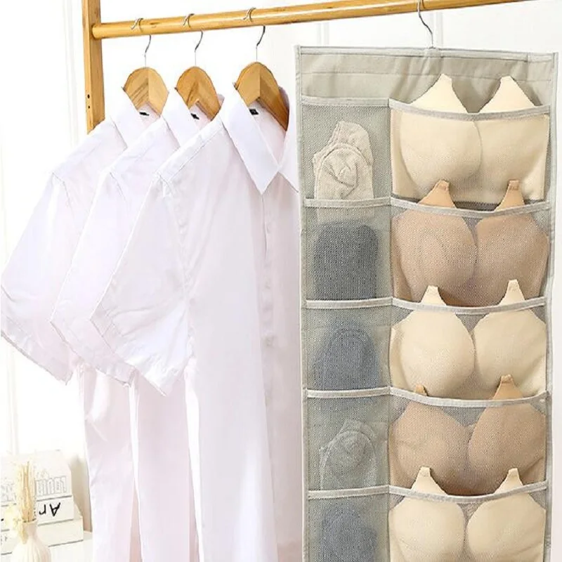 

Home storage wardrobe storage bag Oxford cloth wall hanging fabric large capacity dormitory double underwear socks storage bag