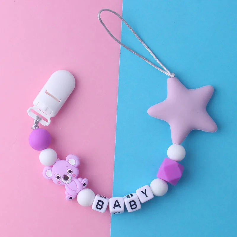 Новые 1 шт. клипсы для соски с мультяшным рисунком DIY пустышка цепь с силиконовыми бусинами пластиковый держатель для кормления младенцев прорезывание зубов игрушки пустышки зажимы - Цвет: 6