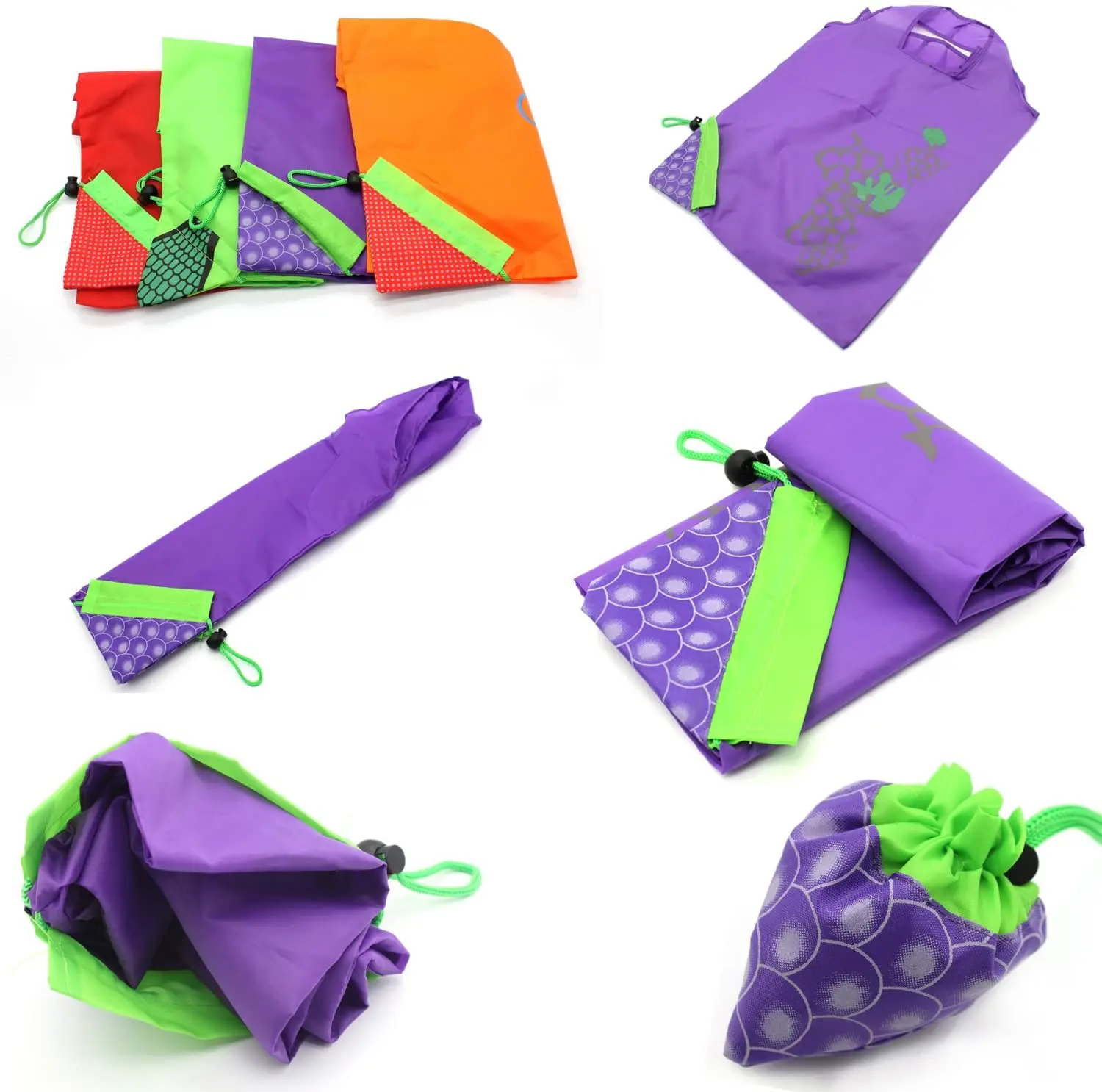 

XIANMU 1 Pcs Fruits Reusable Grocery Shopping Tote Bags Folding Pouch Storage Bags Convenient Grocery Bags for Shopping Travel