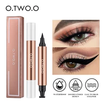 O.TW O.O-delineador de ojos líquido negro, resistente al agua, secado rápido, doble punta, maquillaje para mujer, cosméticos