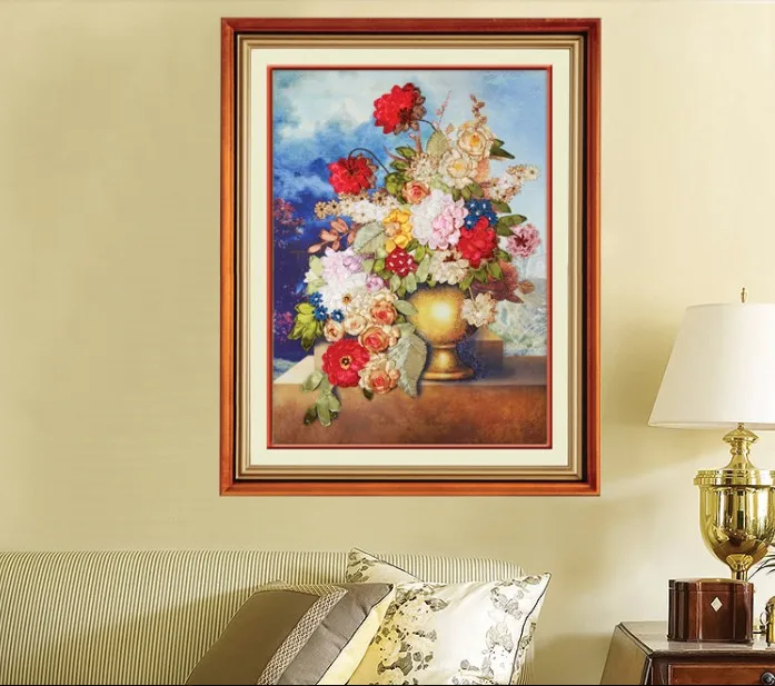 

Ваза для цветов, 60x80 см, 3D розы, Набор для вышивки лентами, Мультяшные животные, набор для рукоделия, "сделай сам", для рукоделия, искусства, дом...