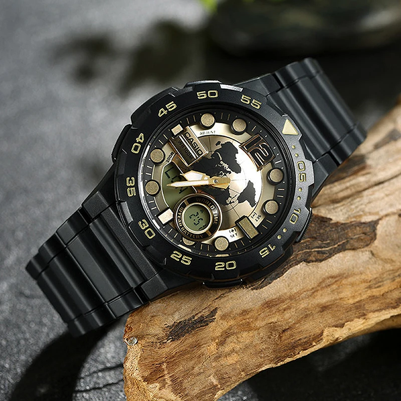 Casio часы Лучшие продажи взрыва часы мужчины установить лучший бренд класса люкс LED военный цифровые часы спортивные 100м Водонепроницаемые кварцевые мужские часы relogio masculino reloj hombre erkek kol saati AEQ100 - Цвет: AEQ100BW9A-1