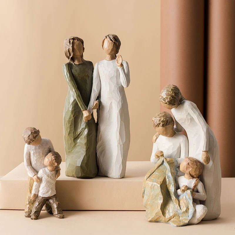 

Mother's Day Birthday Nordic Home Decoration People Model Living Room Accessories Family Figurines Crafts Christmas Wedding Gift