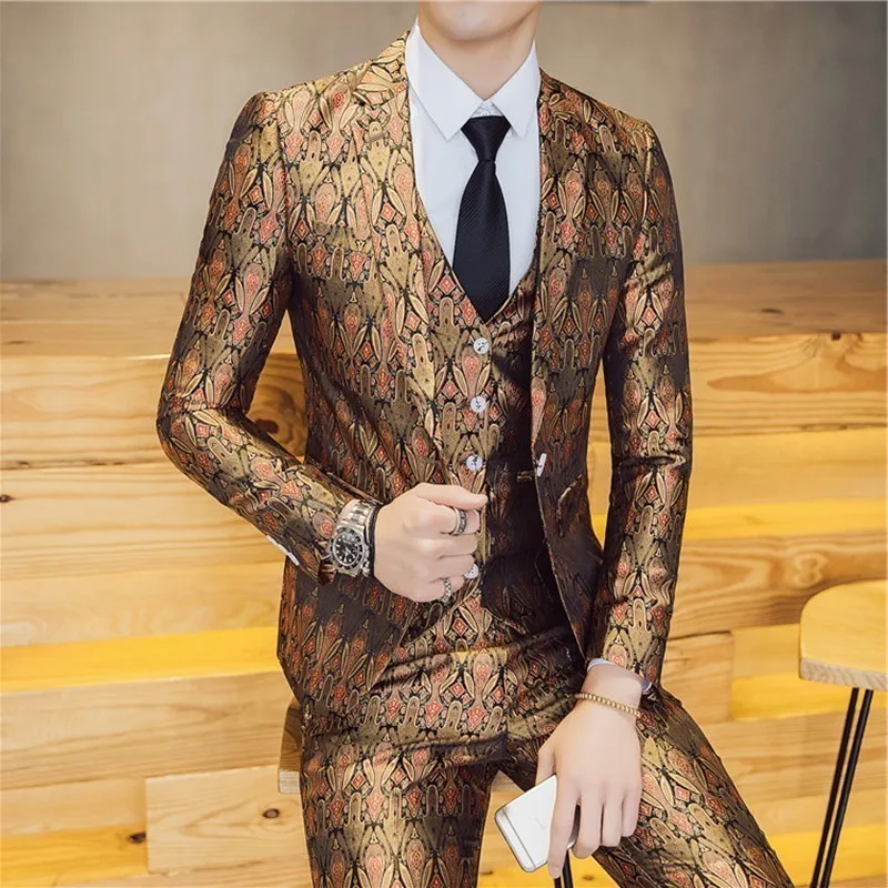 Брендовый приталенный повседневный костюм Terno Masculino из 3 предметов/2 шт. мужской