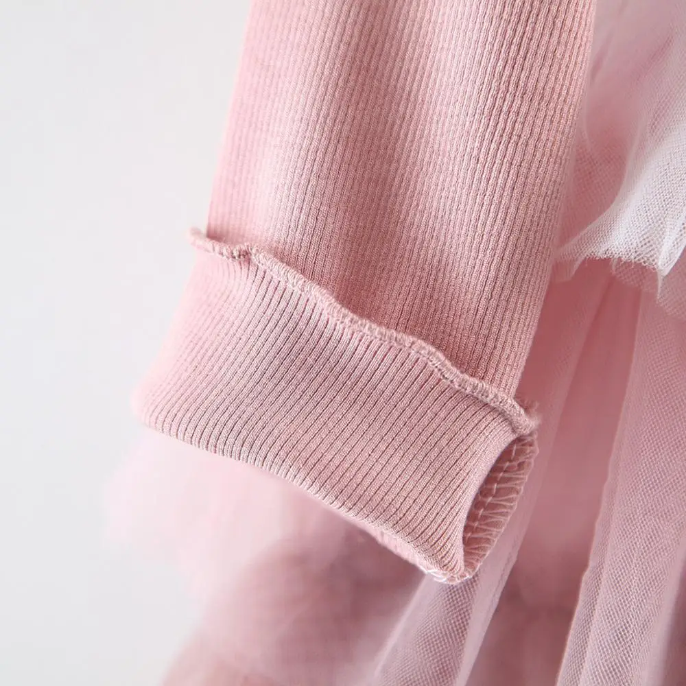 

Cute Baby Girl Dresses Toddler Baby Kids Girls Long Sleeve Ruffles Tulle Patchwork Dress